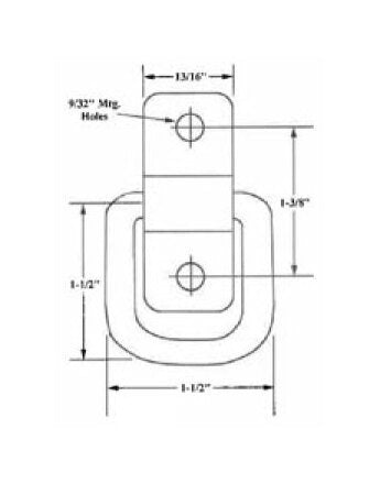 Heavy-Duty Zinc Plated Surface Mount Rope Ring - Image 2