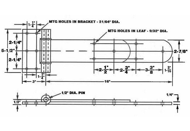 Heavy Duty 16" Strap Rear Door Hinge Bracket - Image 2