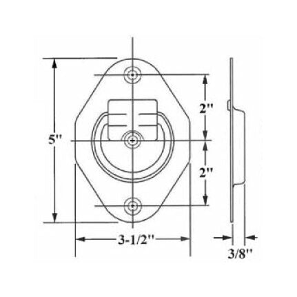 601 Recessed Rope Rings - Stainless Steel Zinc Plated - Image 2