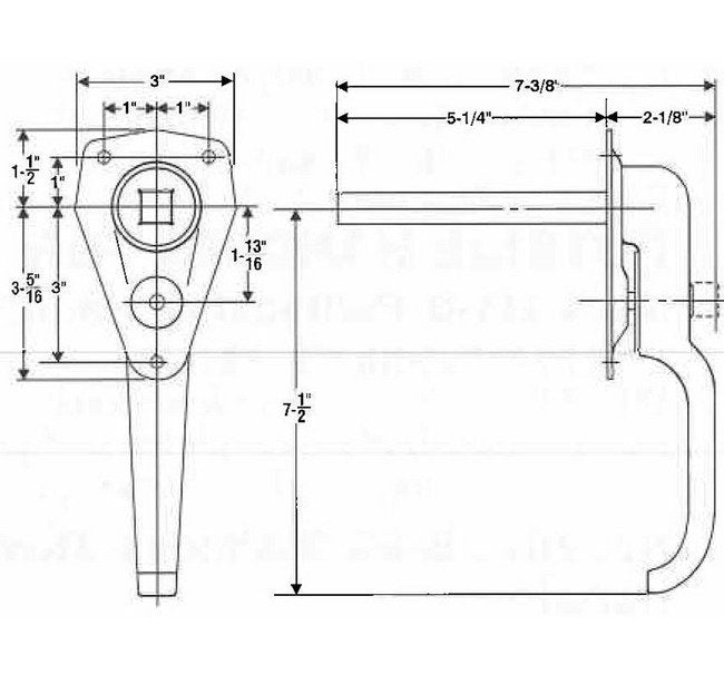 Heavy Duty L-Keylocking Handle for 7011 Locks - Image 2