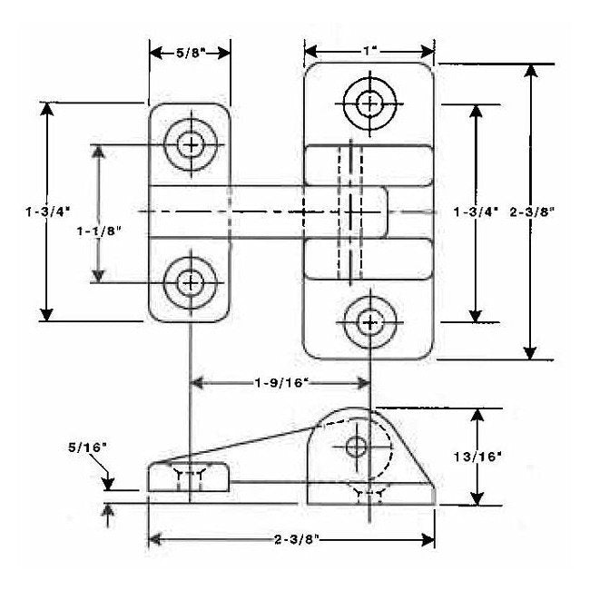 Chrome Plated Zinc Die-Cast Utility Vehicle Hinge - Image 2