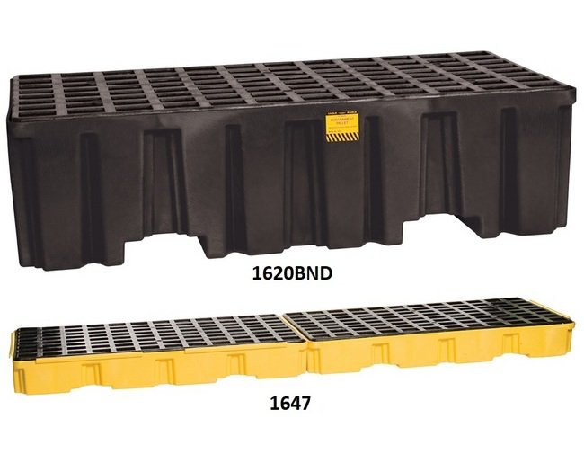 51.5" Black HDPE Drum Spill Containment Pallet - Image 1