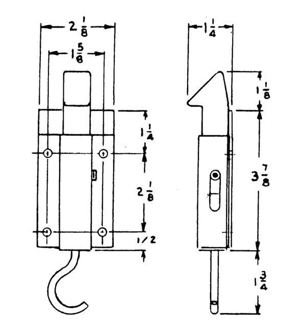 Zinc Plated Flush Latch Bolt - Image 2