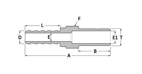 SSP Corp. Griplok Hose Barb Adapter - 316 SS, 1/2 Tube Stub x 3/8 Hose ID - Image 2