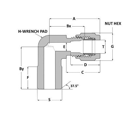SSP Corp. Griplok Male Pipe Weld Elbow - 316 SS, 3/8" Tube x 1/4" Pipe Stub - Image 2