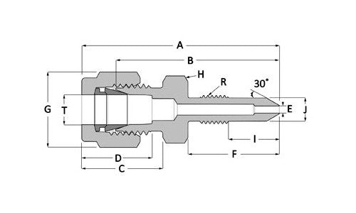 Unilok Calibration Union Alloy C-276 1/4 Tube Fitting x 1/4 Calibration - Image 2