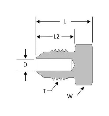SAE 37° Flared Plug Fitting, 1 inch, 316 SS - Image 2