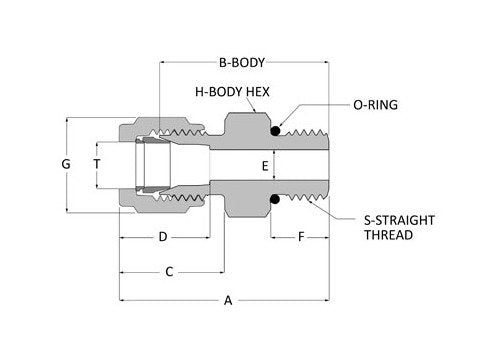 Griplok Male Connector - 1/2 Tube Fitting x 1/4-18 MNPT, 316 SS - Image 2