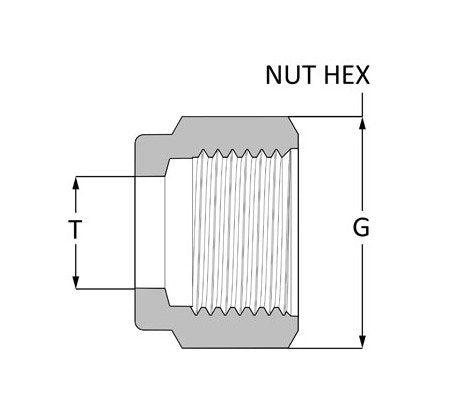 Unilok Tube Fitting Nut, 3/16 in. 316 SS - Image 2
