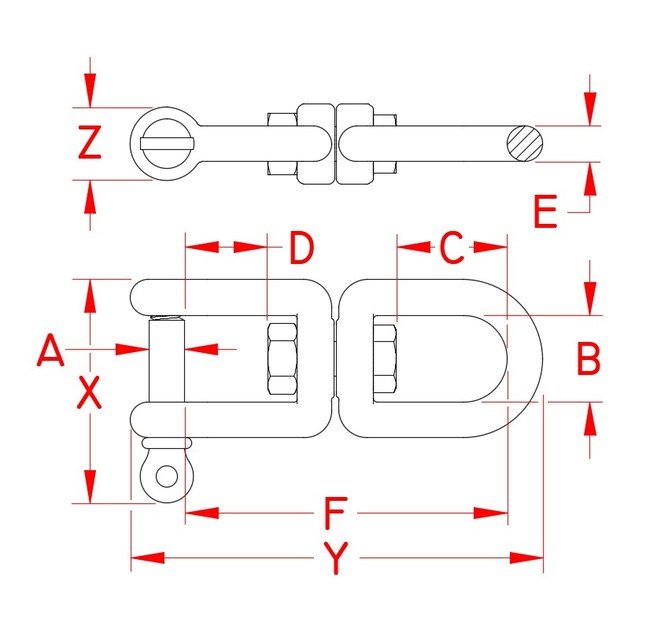 Grade 316 Stainless Steel Eye & Jaw Swivel - Image 2
