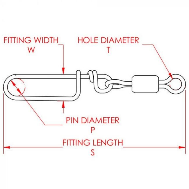 1.813 Inch (in) Fitting Length (S) Stainless Steel Wire Snap Hook Brass Swivel - Image 2