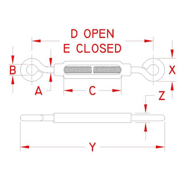 Stainless Steel Eye and Eye Turnbuckle - Image 2