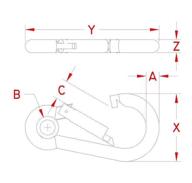 316 Stainless Steel Spring Clip with Eye - Image 2