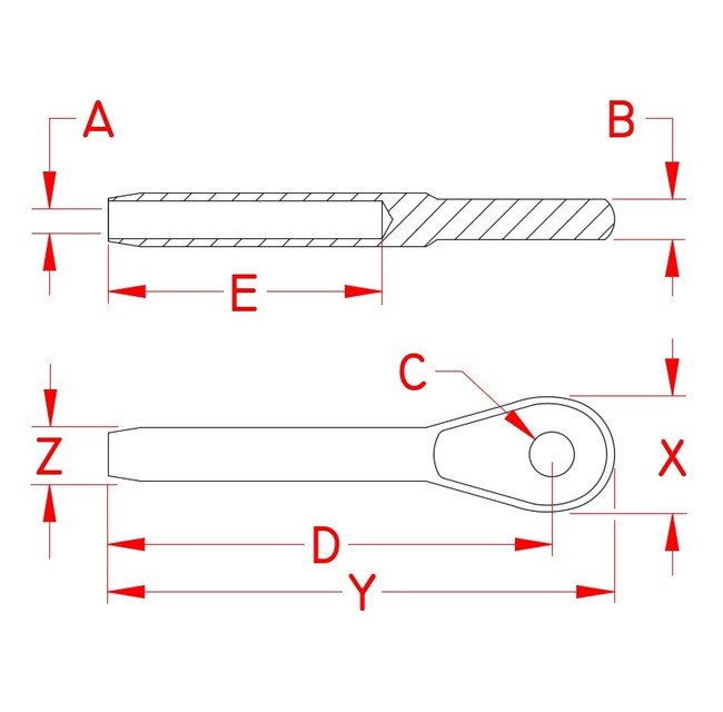 316 Stainless Steel Swage Marine Eye Terminal for Marine Rigging - Image 2