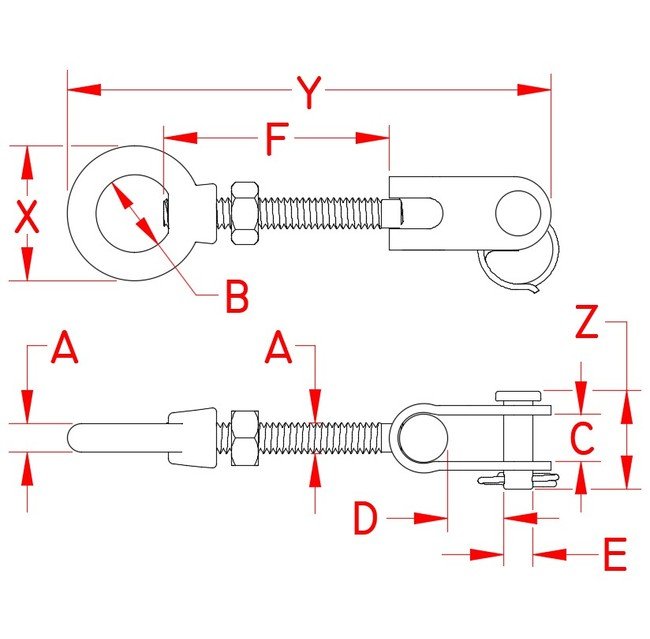 Suncor Stainless Steel Toggle Eye Bolt - Image 2