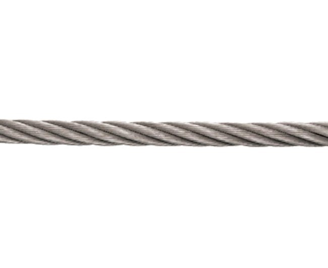 304 Stainless Steel 7 x 19 Wire Rope, 7/32 in, Grade 304, 1000 lb WLL, 5000 lb BL - Image 1
