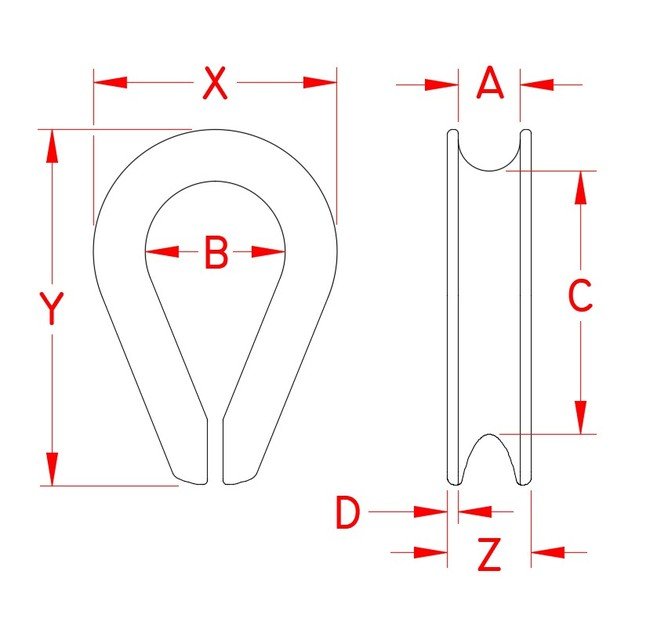 Heavy Duty Thimble - Stainless Steel Rigging Hardware - Image 2