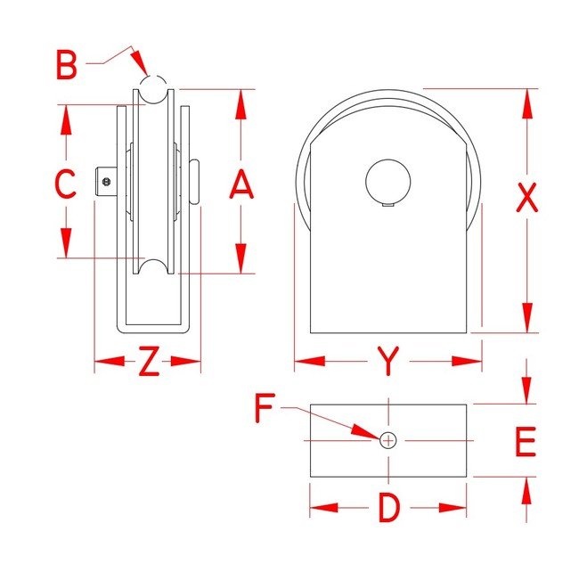 Stainless Steel Square Surface Mount Rope Block - Image 2