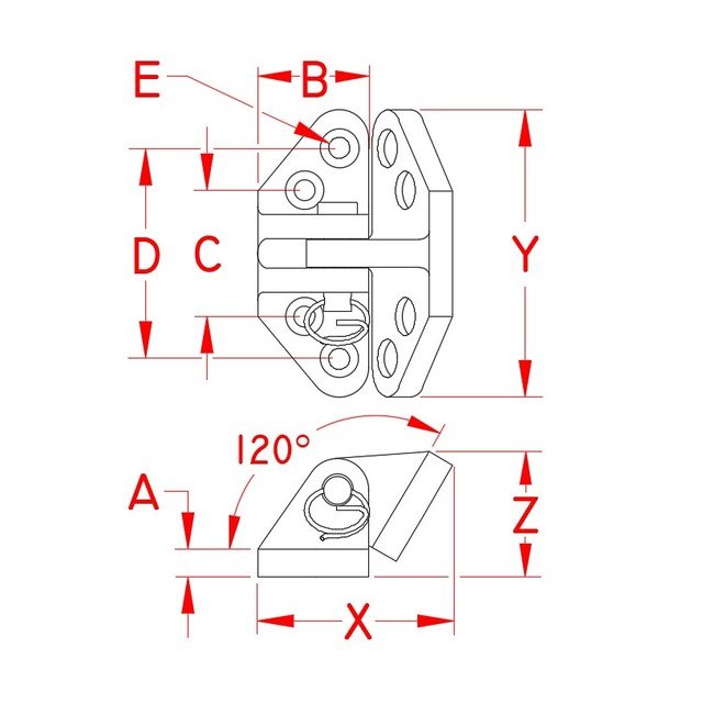 Heavy Duty Stainless Steel Angle Base Hatch Hinges - Image 2