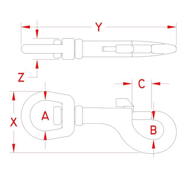 Marine-Grade Swivel Bolt Snap Hook - Stainless Steel - Image 2