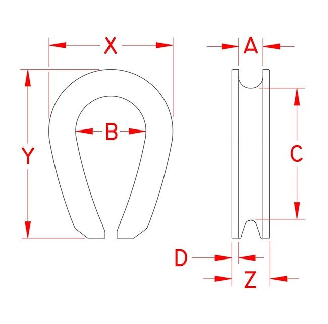 304 Stainless Steel Federal Specification Thimble - Image 2