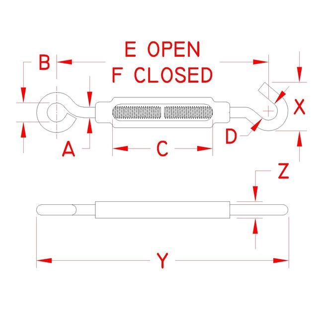 Suncor Stainless Steel Hook and Eye Turnbuckle - Image 2