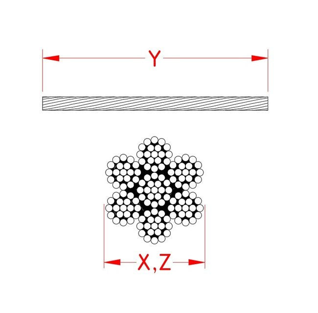 304 Stainless Steel 7x19 Wire Rope - 5/16 in - 1,800 lb WLL - Image 2