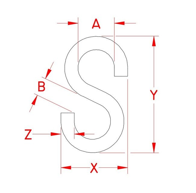 Grade 316 Stainless Steel 'S' Hook - Image 2