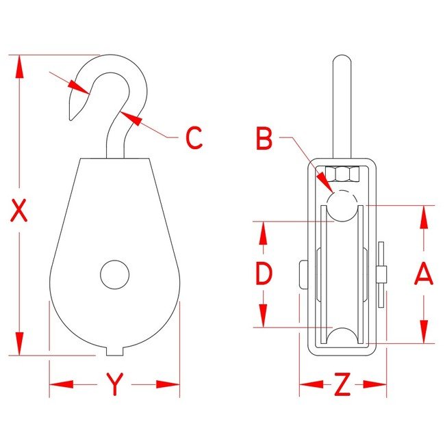 Stainless Steel Swivel Block with Hook - 750 lb WLL, Grade 304 - Image 2