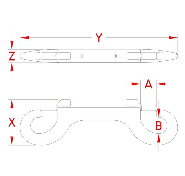 316 Stainless Steel Double Bolt Snap Hook - Image 2