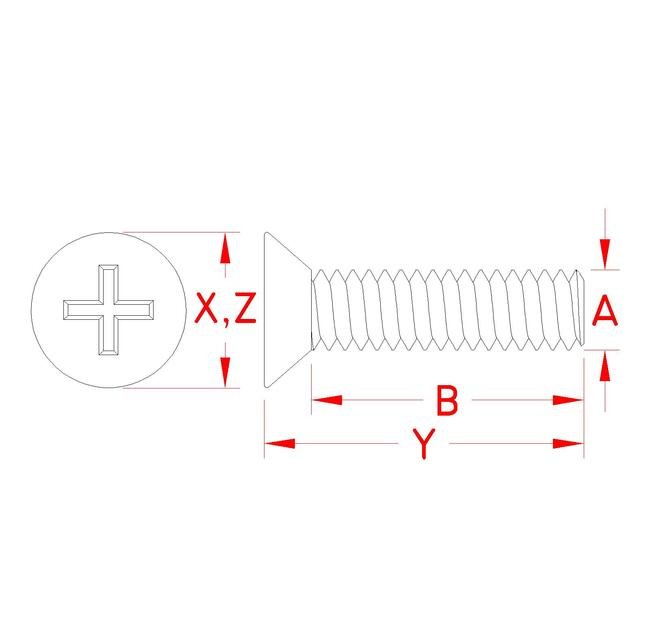 Grade 316 Stainless Steel Flathead Machine Screw - Image 2