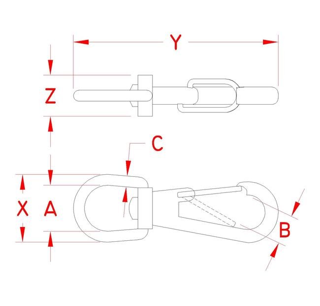 Suncor Wire Lever Swivel Eye Snap Hooks, Stainless Steel Grade 316 - Image 2