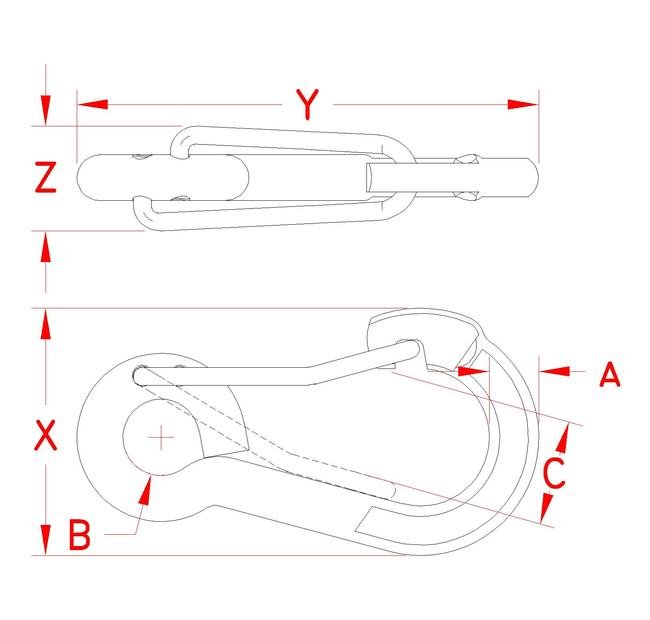 Stainless Steel Wire Lever Harness Clip - Image 2
