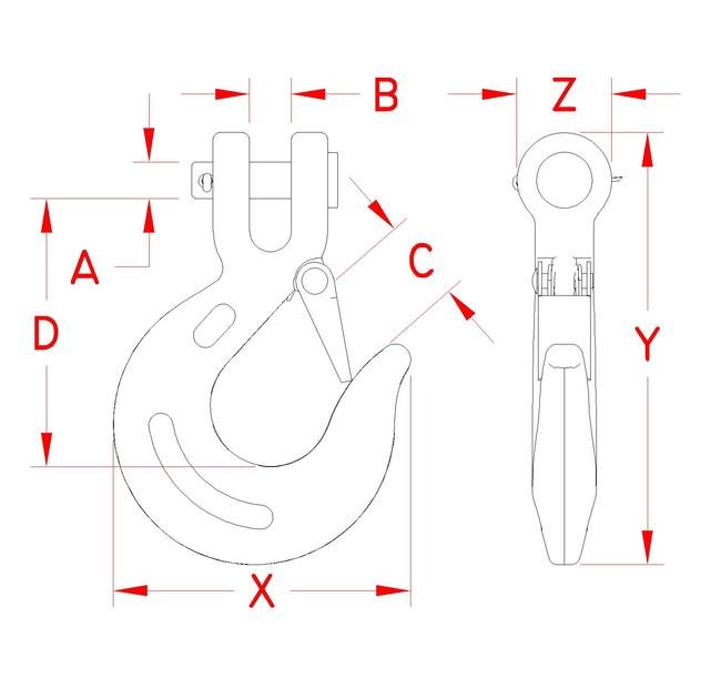 Stainless Steel Clevis Slip Hook - 1/2 in, Grade 316 - Image 2