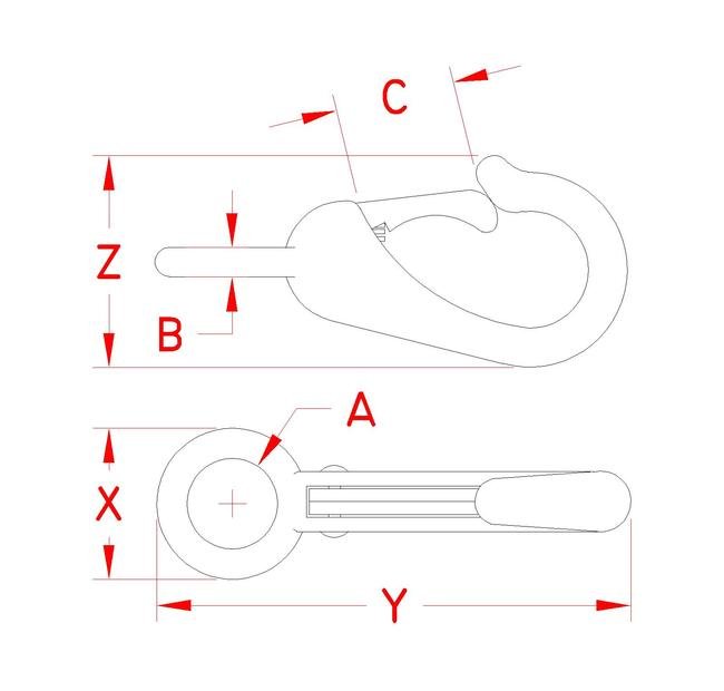 Grade 316 Stainless Steel Fixed Eye Snap Hook - Image 2