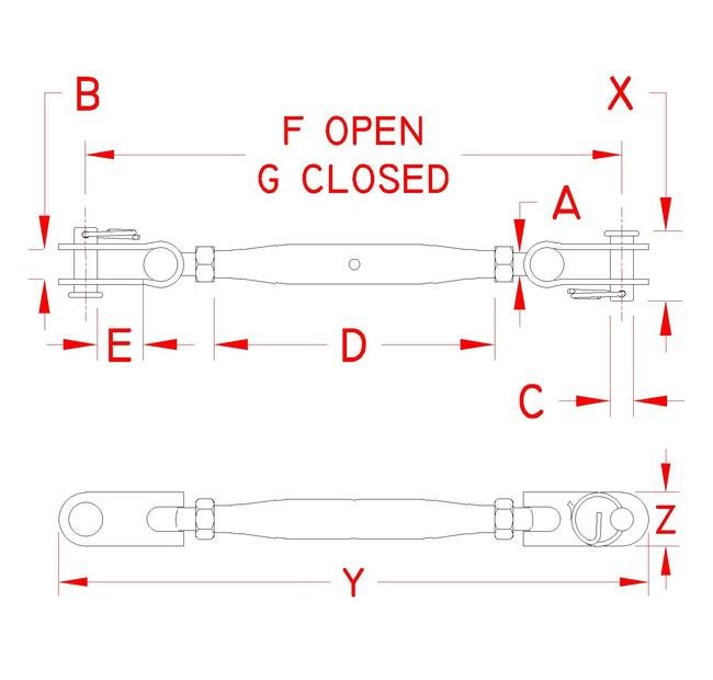 316 Stainless Steel Toggle Turnbuckle Set - Image 2