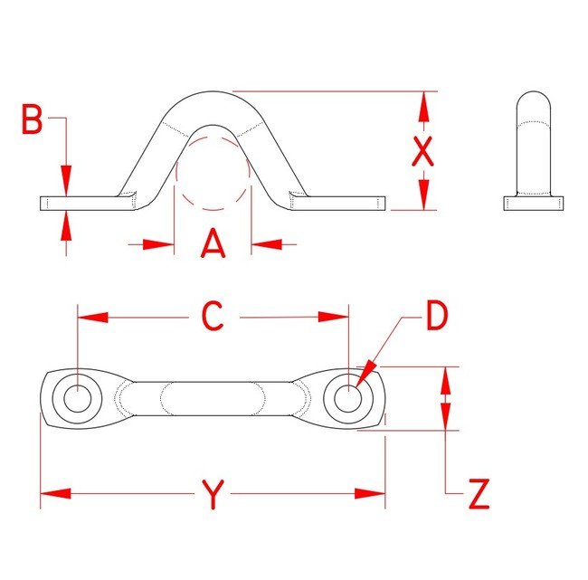 Grade 304 Stainless Steel Pad Eye - Suncor 3/16 in - Image 2