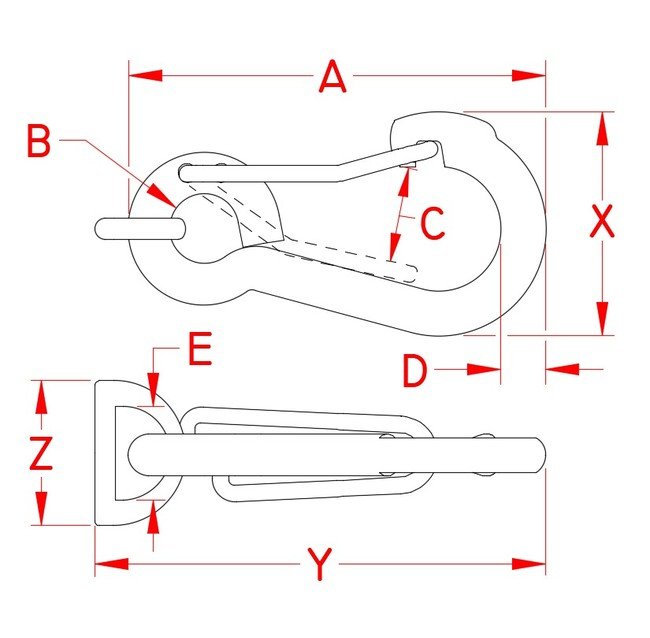 316 Stainless Steel Harness Clip with 'D' Rings - Suncor Marine Grade Hardware - Image 2