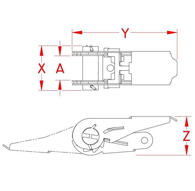 304 Stainless Steel Ratchet Buckle - Dual Locks, 1/1.5/2 inch - Image 2
