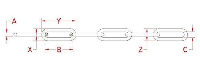 Stainless Steel Long Link Chain 5/32in - Image 2
