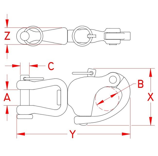 Suncor Heavy Duty Jaw Swivel Snap Shackle - Image 2