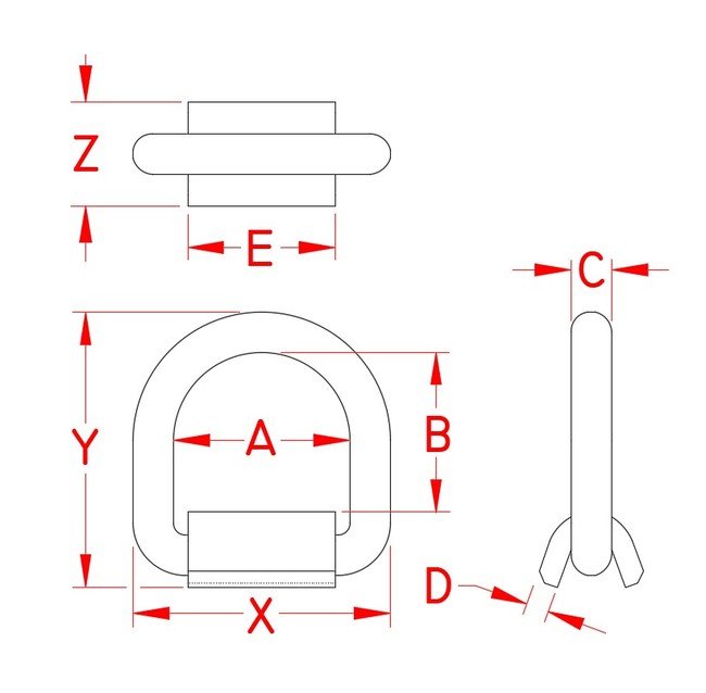 Heavy Duty Stainless Steel Weld-On Lashing Ring - 8,500 lb WLL - Image 2