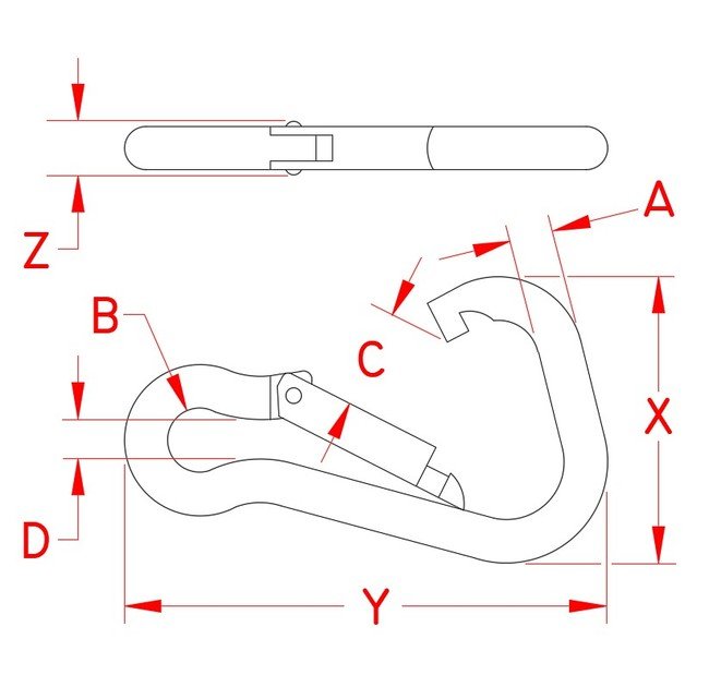 316 Stainless Steel Asymmetrical Clip - Wide 7/16 inch - Image 2