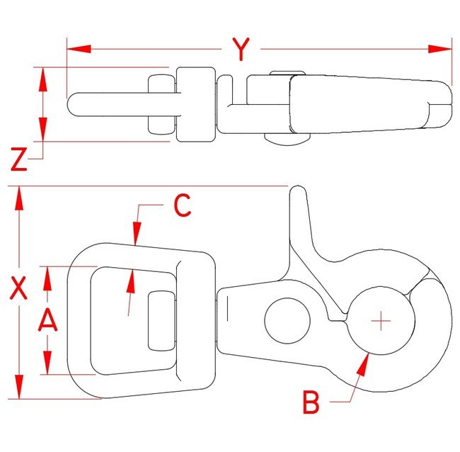 Stainless Steel Trigger Snap Hook - 316 Grade D Bail - Image 2