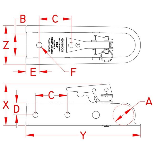 Heavy Duty Stainless Steel Trailer Coupler with Safety Latch - Image 2