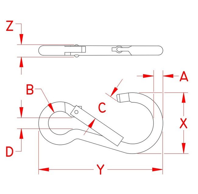 316 Stainless Steel Spring Clip with Special Gate - Image 2