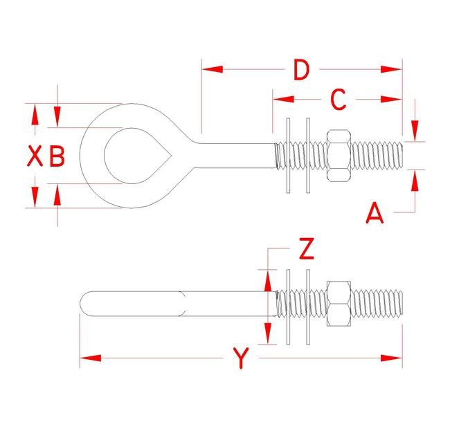 Metric Welded Eye Bolt - Grade 304 Stainless Steel - Image 2