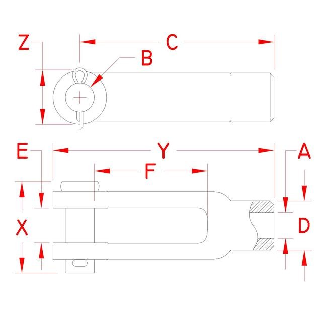 316 Stainless Steel Threaded Yoke End with UNC Threads - Image 2