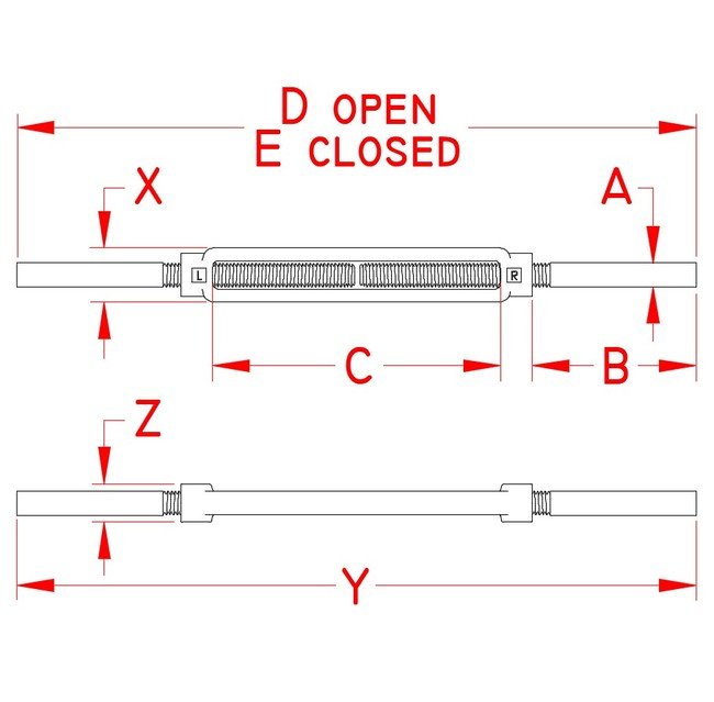 Grade 316 Stainless Steel Forged Stub Turnbuckle - Image 2