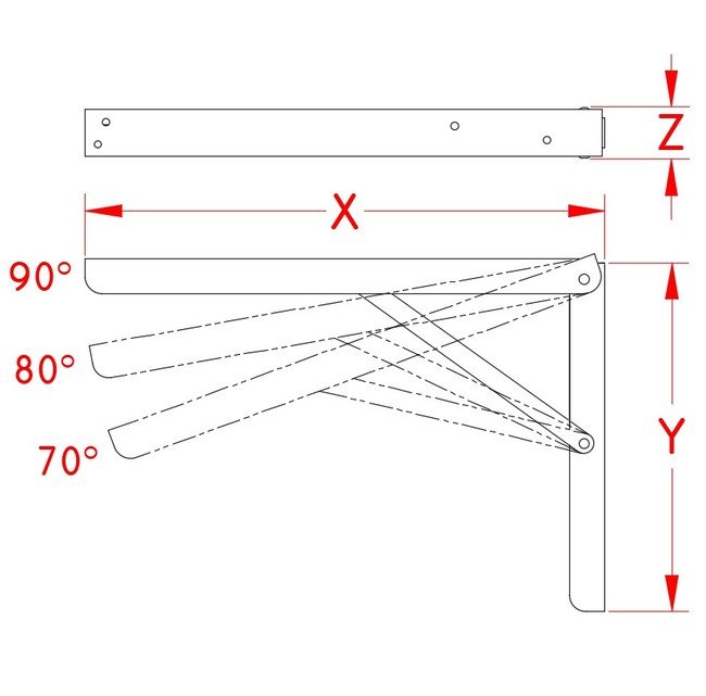 Heavy-Duty Folding Table Bracket - Grade 316 Stainless Steel - Image 2